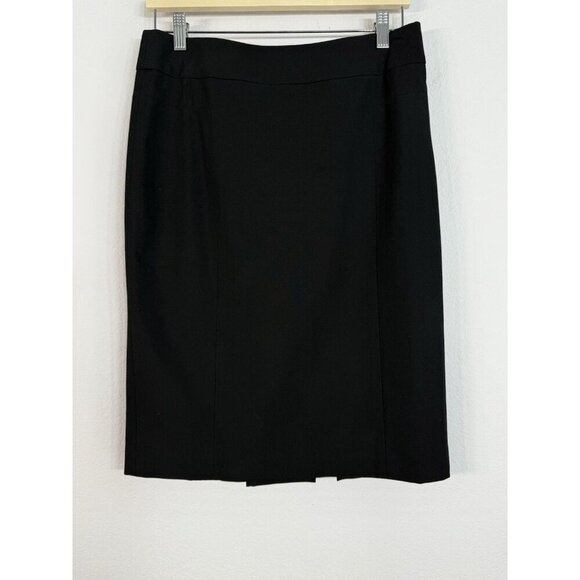 Ann Taylor Loft Back Pleated Skirt Women’s‎ Side Zip Knee Length Size 4 Black - Picture 5 of 9